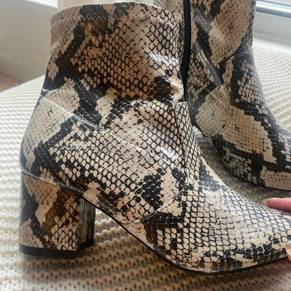 Never worn faux snake skin boots